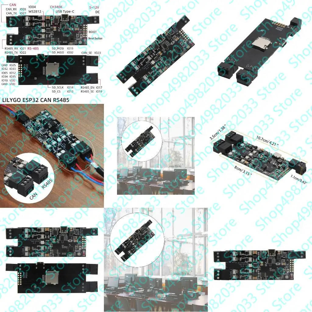 

Для платы T-PCIE модуль управления IOT Wi-Fi Bluetooth-Comentible ® TTGO T-CAN485 ESP32 CAN RS-485 с слотом TF CARD