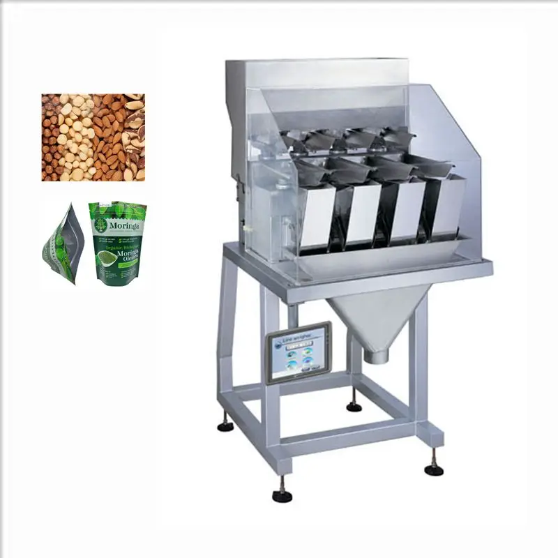

Linear Weigher Grain Food Mix Weighing Packing Machine 2/4 Heads 50g 1000g High Precision Automatic Weighing Machine