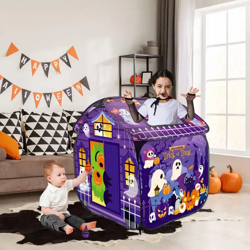 Indoor Playhouse Halloween Tent House For Kids Kids Play Tent Ventilative Foldable Toddler Play Space For Indoor Outdoor Easy To