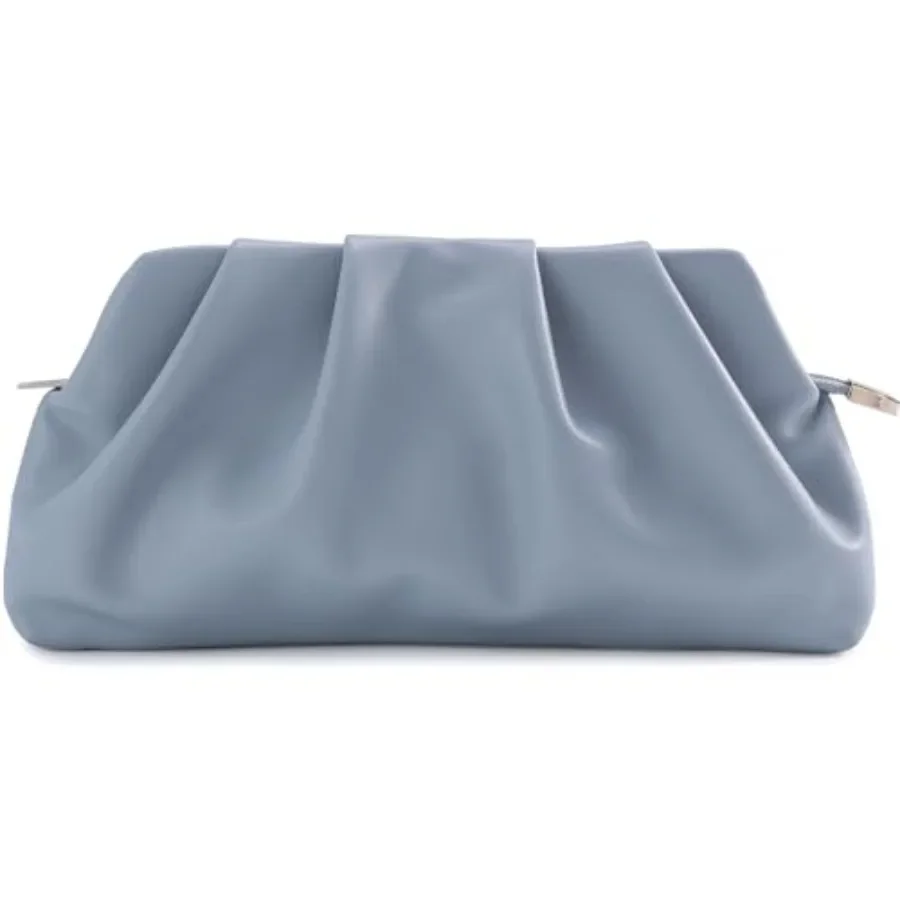

Evening Bag for Women Ruched Clutch Purse Detachable Metal Chain Crossbody Bag