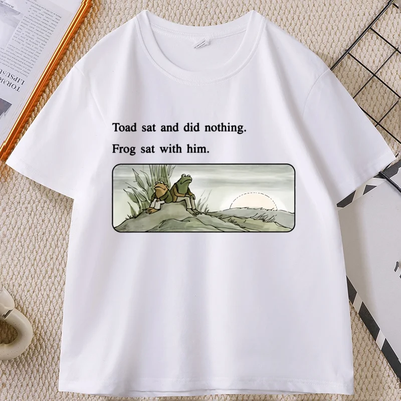 

Retro Frog and Toad T Shirt Men Women Classic Book Lover Tee Shirt 90s Graphic T Shirts Cotton Comfortable Streetwear Clothes