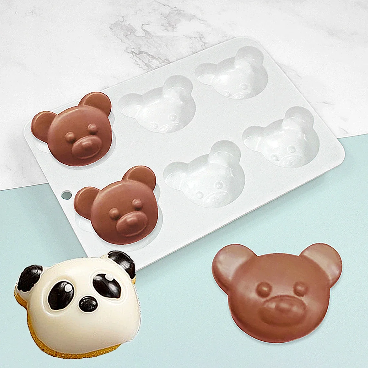 

Cartoon Panda Chocolate Silicone Mold DIY Cute Bear Baking Mould Candy Biscuit Dessert Making Tool Handmade Gift Cake Decoration