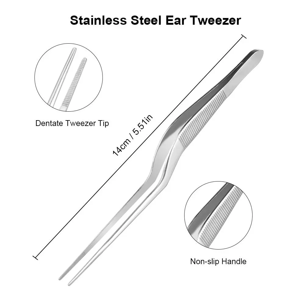 Pinza de limpieza de oídos de plata multifunción, limpiador bucal, pinzas para la nariz, Clip para uñas, herramientas para el cuidado del oído