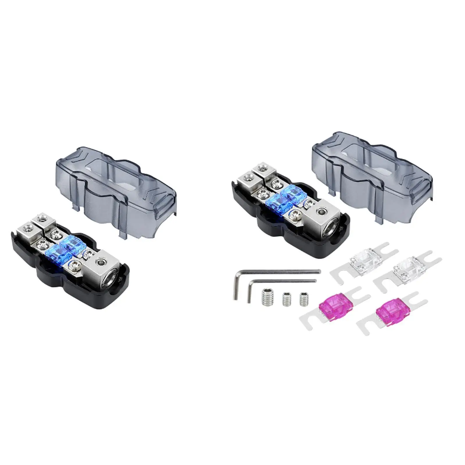 Fused Distribution Block Compact Car Multi Fuse Holder Plastic Automotive Fuse Box for Car Audio Power Systems
