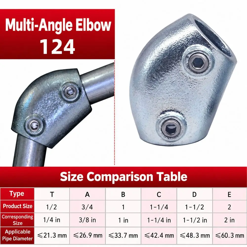 Galvanized Steel Pipe Fittings Pipe Clamp Fittings Cast Iron Tee Cross Connector Pipe Fitting Connector Multi-Angle Elbow