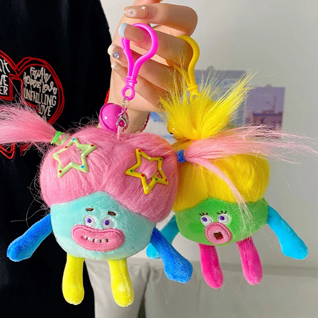 Divertente bambola di capelli colorati peluche bambola di peluche della bambola della spazzatura che abbraccia dormire carino Super morbido ornamento regalo portachiavi giocattoli carini