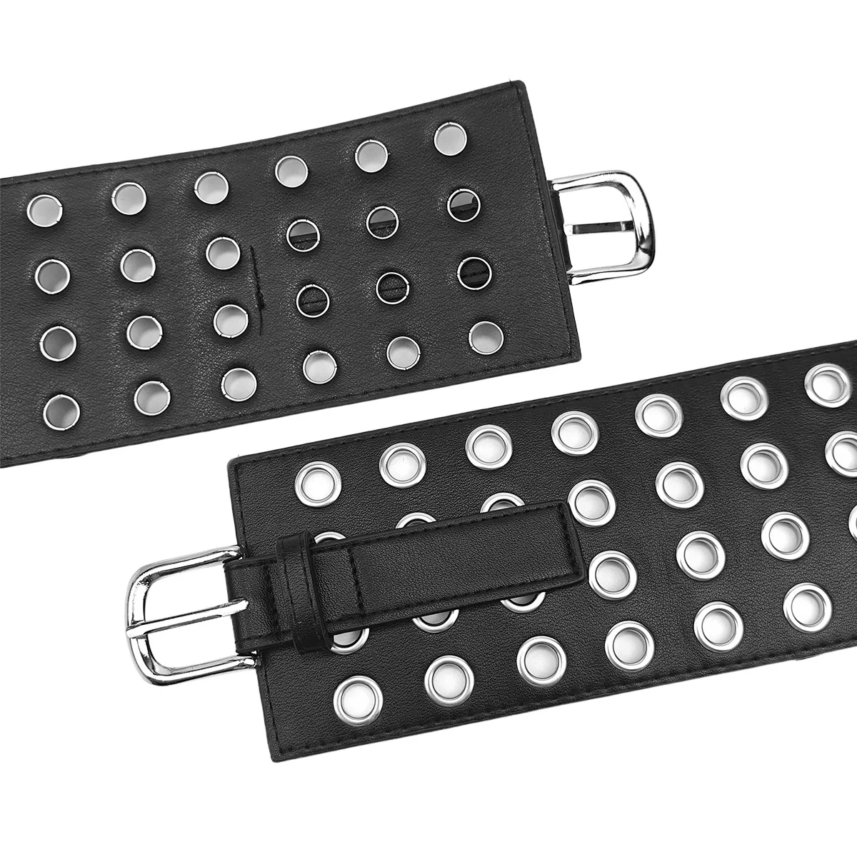 New Luxury Women Hollow Wide Belt Retro style Design Punk Waist Belted Dress Cover Sense Air eyed Black Clothing Accessories