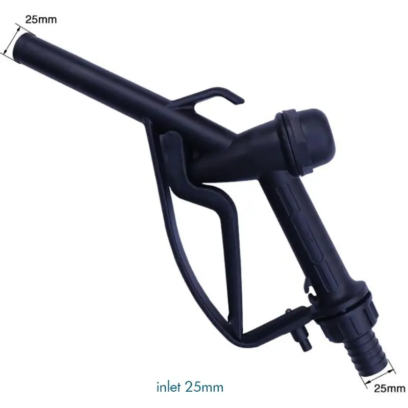 Plastic Manual Heavy Duty Fuel Nozzle Gun with Hook 25mm / 20mm Straight Spout Diesel & Gasoline Nozzle, Max Flow 45L/min