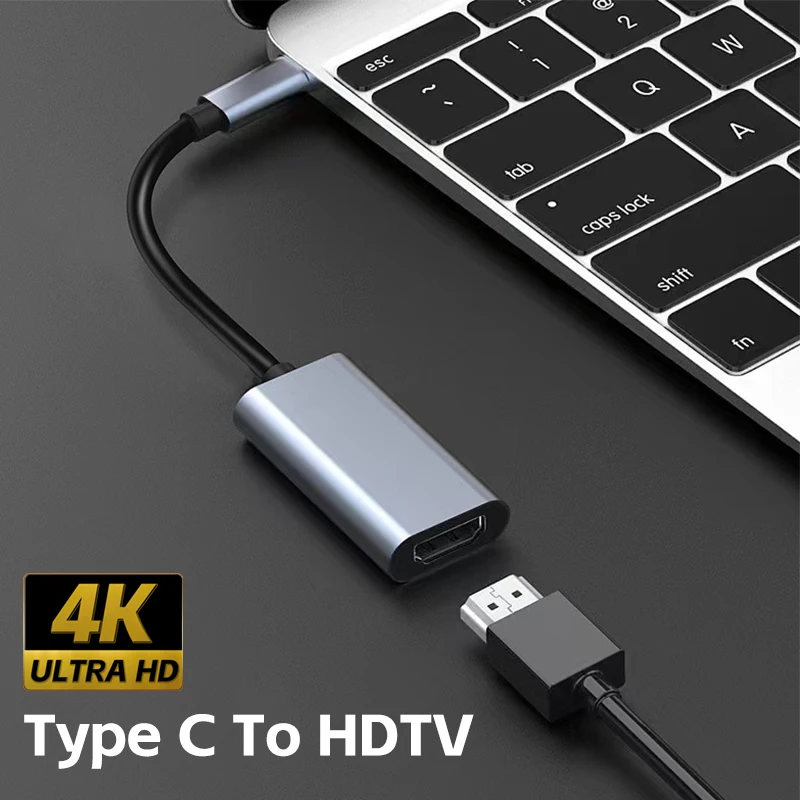 DOONJIEY Type C to HDMI-compatible Adapter 4K 60Hz USB C USB3.1 Male to HDMI Female Converter Cable for PC MacBook iPad Laptop