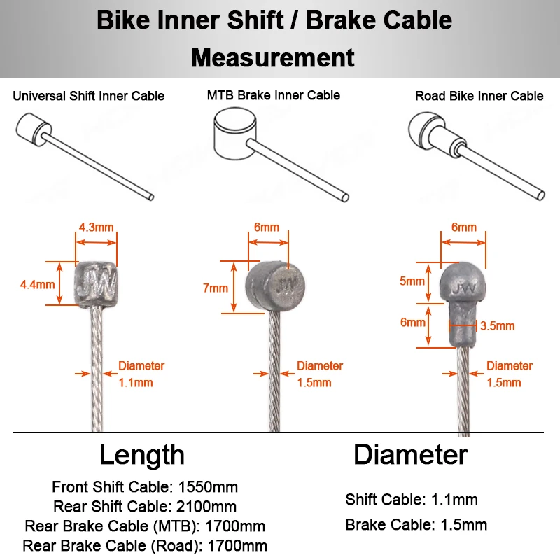 HEPPE Bike Shifter Brake Cables Grinding Stainless Steel Cable MTB Road Bike Front Rear Derailleur Shift Cable Brake Cable Set