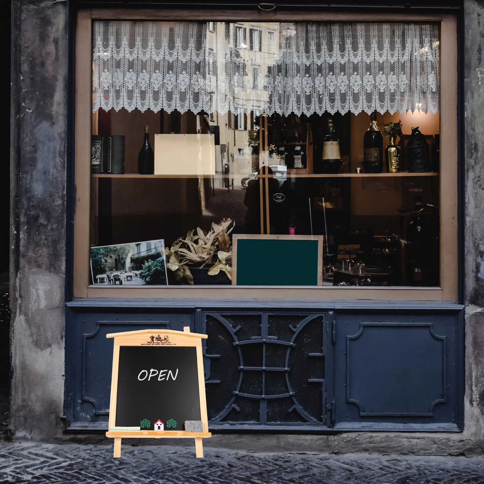 

1 set Wooden Standing Blackboard 12X8 Inch Smooth Surface For Wall Hanging Desk Display Diy Message Board Chalkboard Decor For