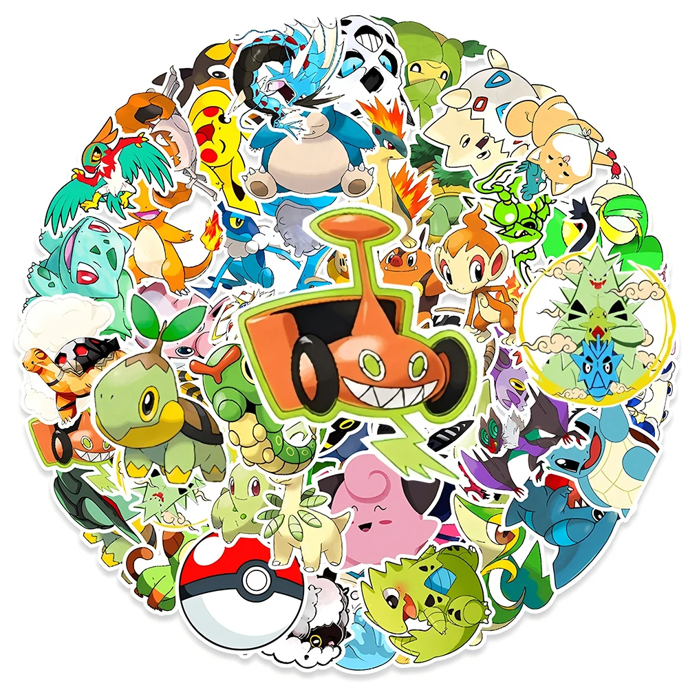 10/30/50/100pcs Kawaii Pokemon Stickers Cute Pikachu Anime Decals Graffiti Laptop Journal Phone Cases Classic DIY Sticker Toys
