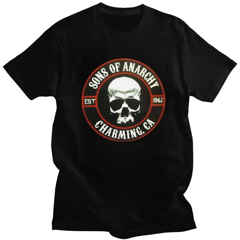 Custom Classic Sons Of Anarchy T Shirts Men T-shirt Streetwear Tee 100% Cotton Oversized Tshirts Gift