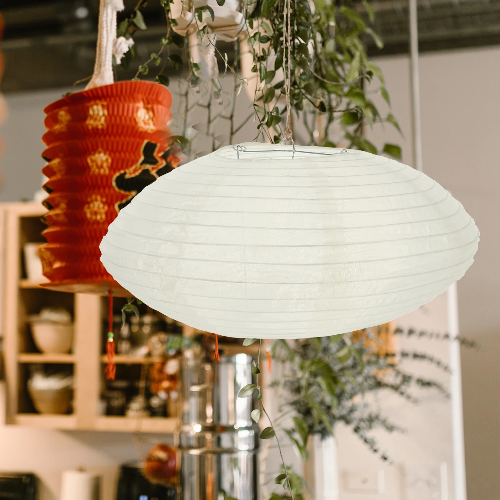 

Fabric Lantern Hanging Pendant Lamp Shade Decorative Ceiling Light Cover Indoor Outdoor Party Wedding Festival Lighting