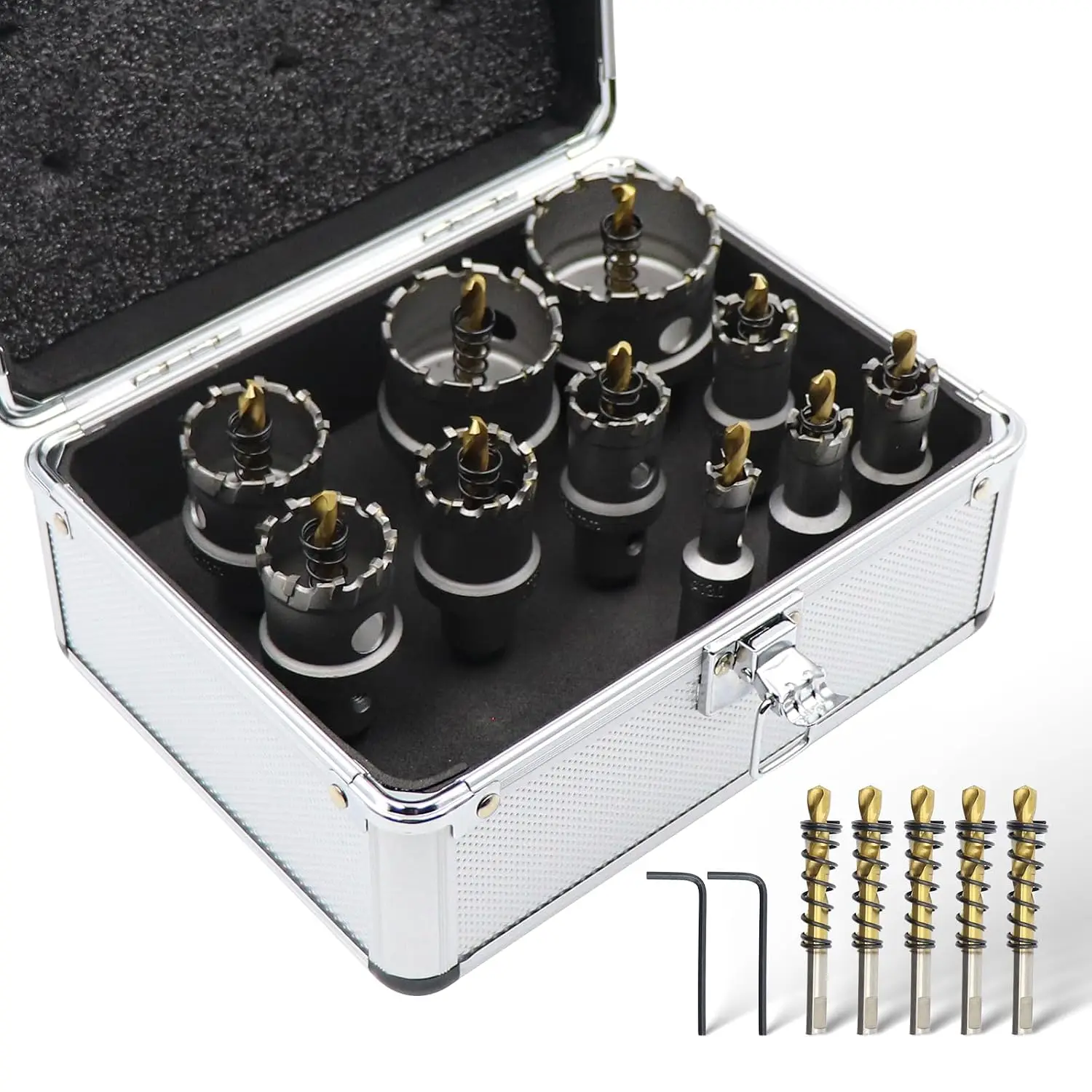 Hole Saw Kit – 17-Piece Carbide Hole Cutter Set with 10 Saws (1/2