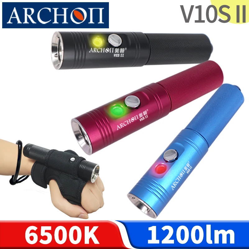 

ARCHON V10S II Scuba diving light 1200 lumen diving flashligh Underwater 100m Night diving free dive lighting torch dive sports