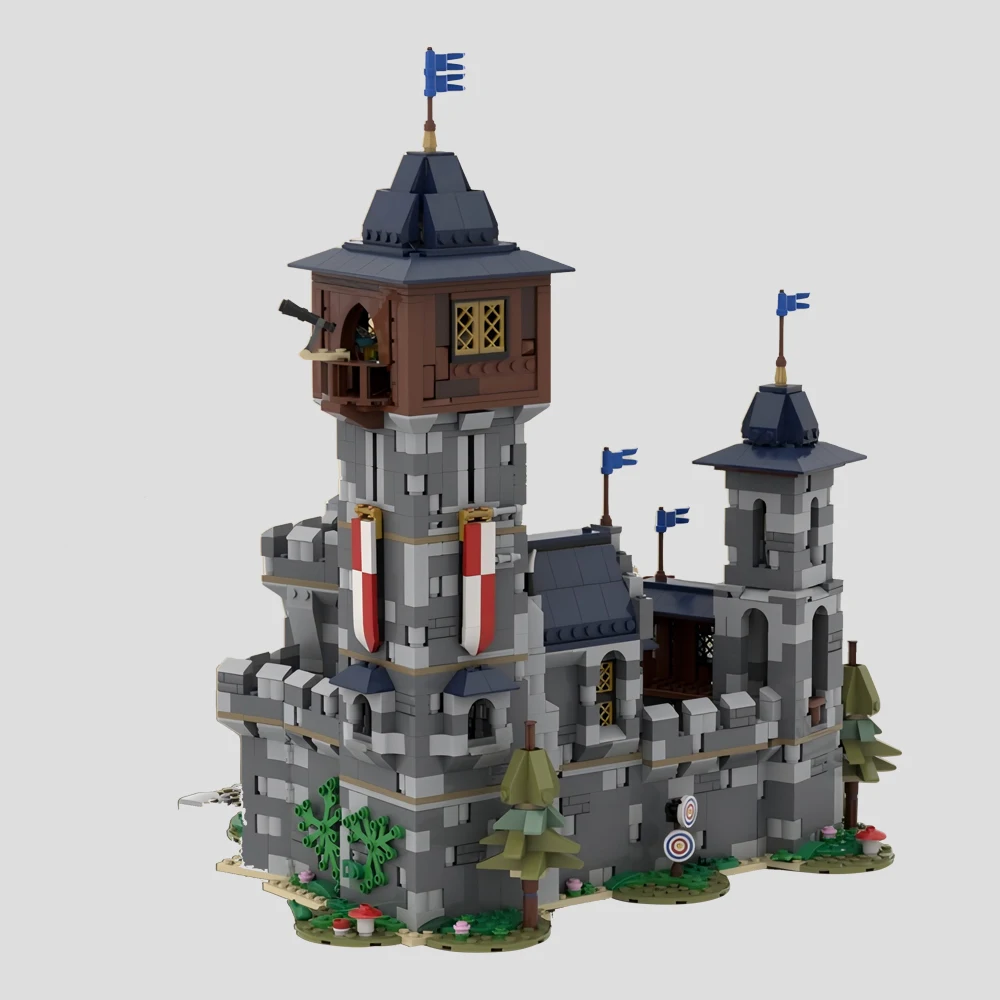 

MOC средневековый замок, здание, черный орел, лорд, крепость, модель, сделай сам, сборка, строительные блоки, игрушка для детей, подарок на праздник, день рождения для мальчиков