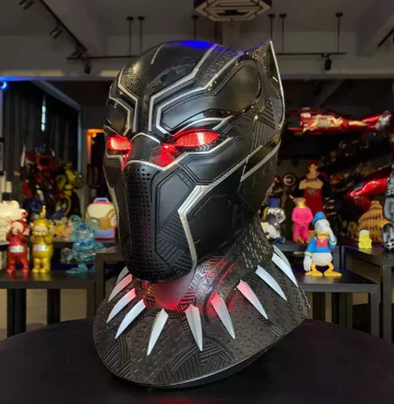

Новый продукт в наличии Marvel 1:1 шлем черной пантеры носимые Мстители маска для косплея настольный орнамент подарок-сюрприз для фанатов