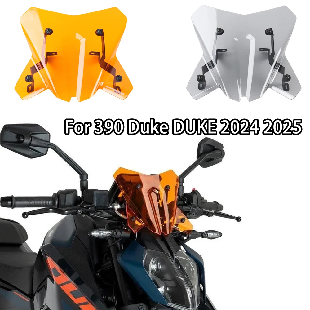 

2024 390 Duke Sport Windscreen, Front Wind Deflector Fairing Kit for 2024-2025, Orange Gray Motorcycle Accessories