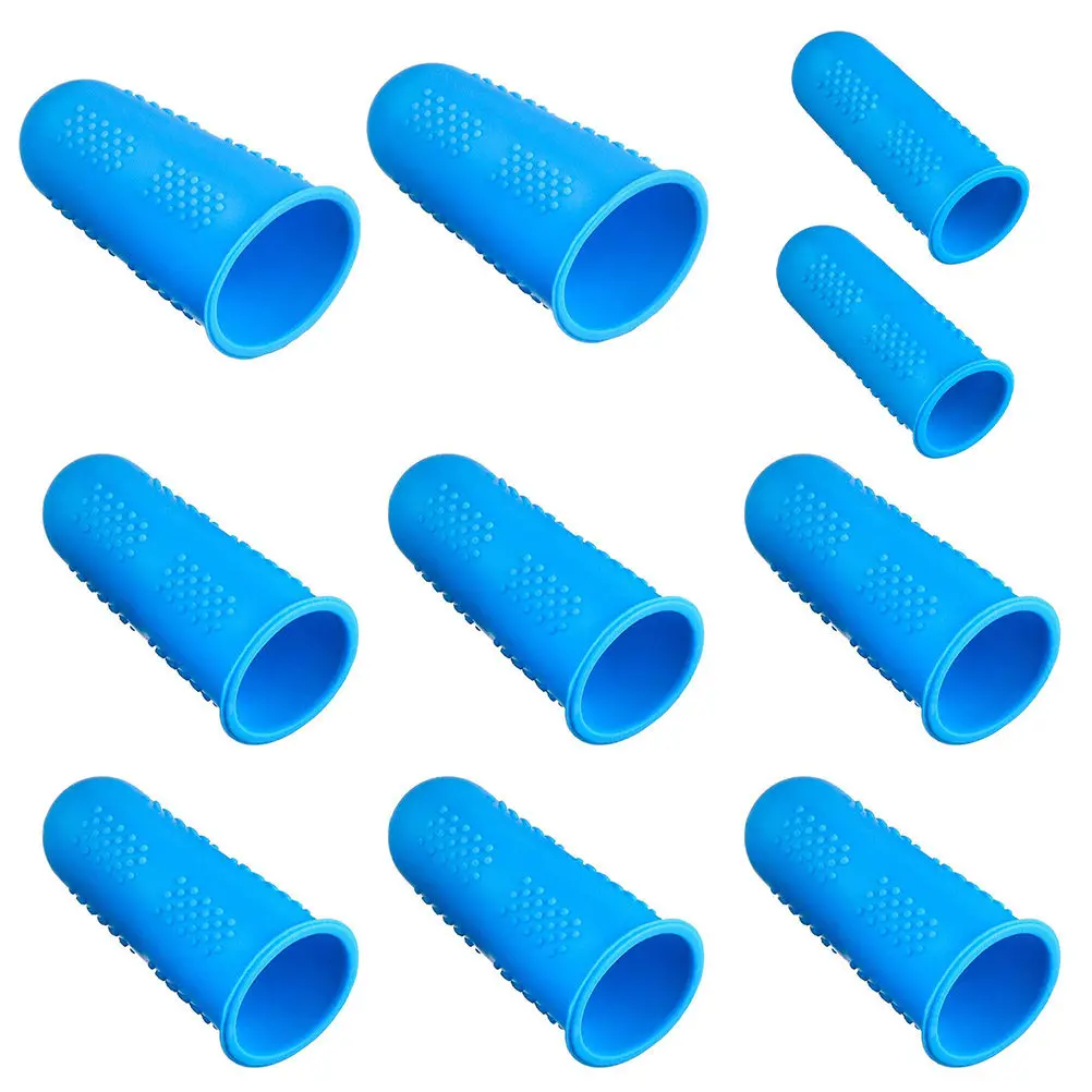 

10Pcs Premium Silicone Finger Caps Reusable Thermal Insulation Fingertip Protectors for Electronic Repair Cooking Baking Ironing