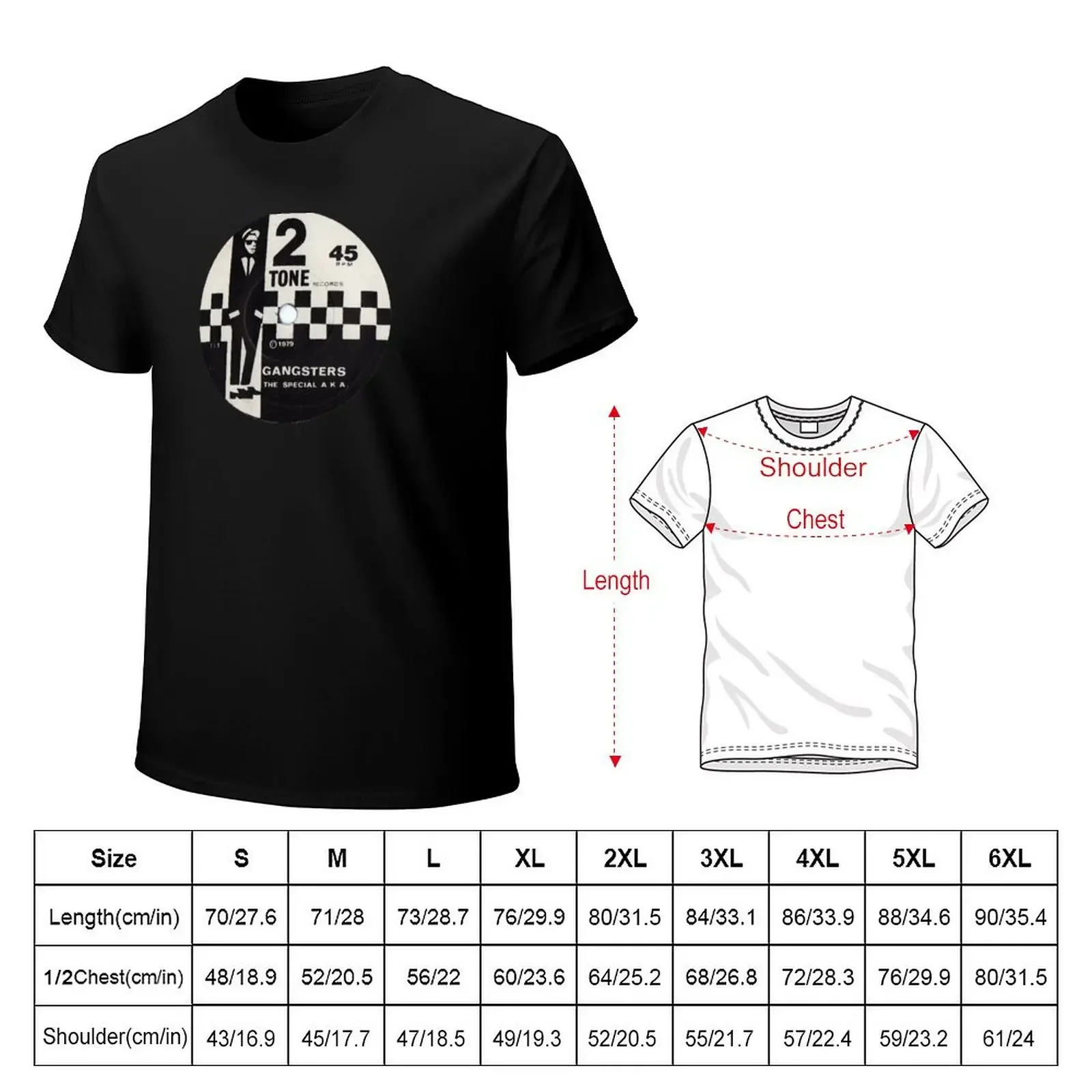 2TONE Gangsters record centre T-shirt oversized anime clothes Blouse mens graphic t-shirts