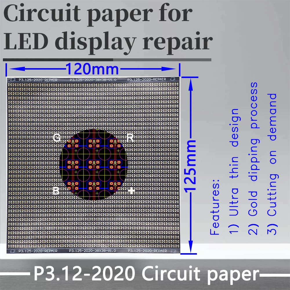 P3.125-1921-2121(VL) Circuit Paper,Vertical lamp which is usual，120X125mm ,Used for repairing damaged PCB pads