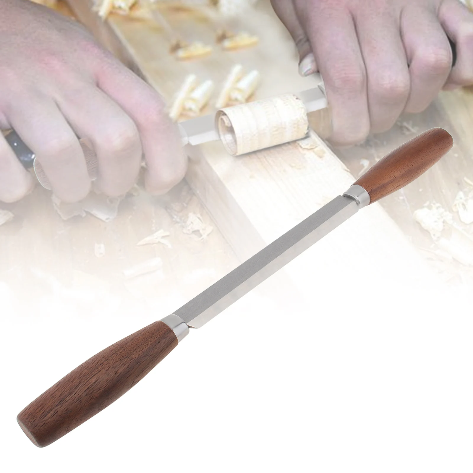1 Pc SK5 Beech Wood Woodwork Hand Plane Carving Curved Wood Debarking Hand Tool for Polished Logs with Leather Protective Cover,