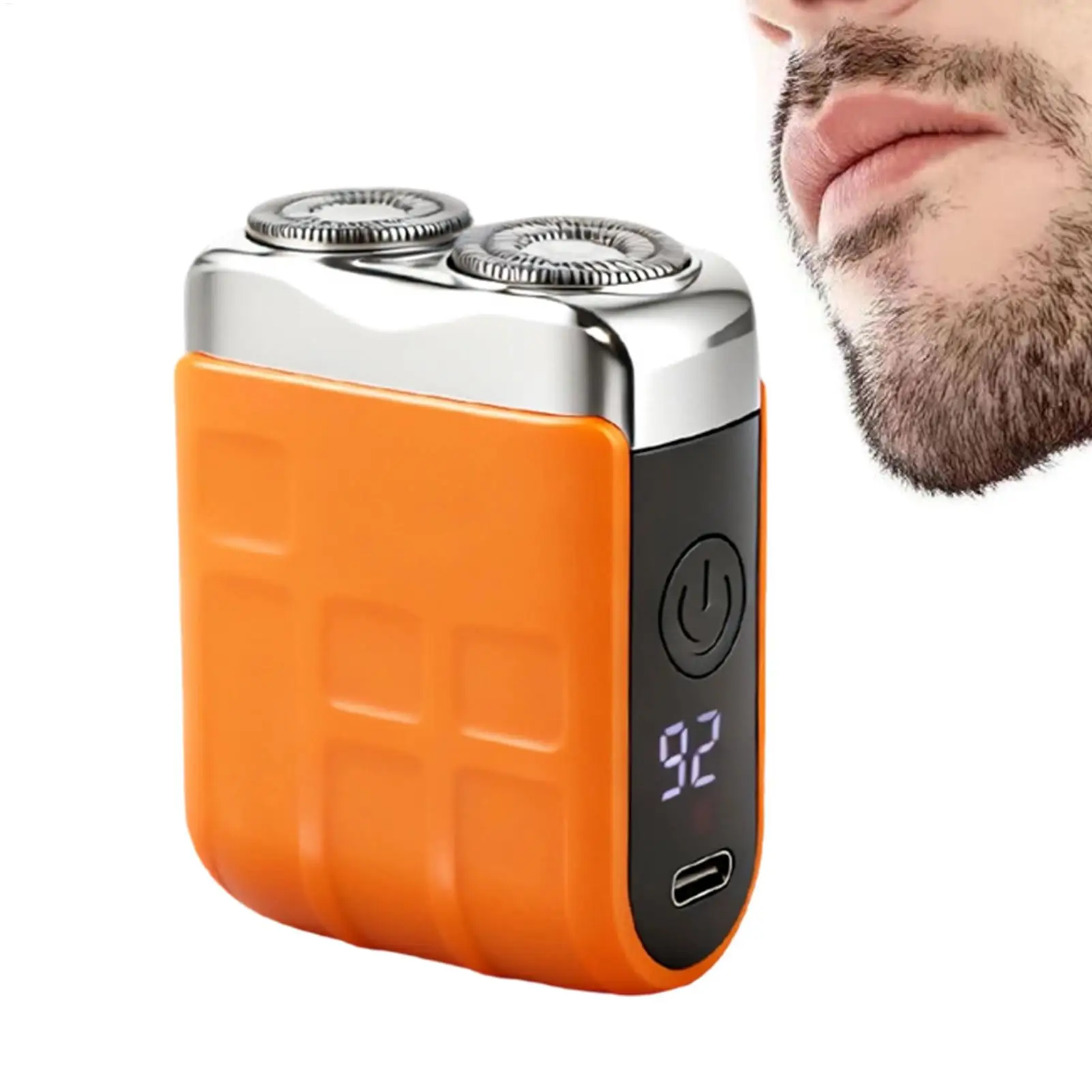 

Миниатюрная электрическая умная бритва, портативная, беспроводная, перезаряжаемая, с двойным лезвием, для мужчин, с цифровым дисплеем, триммер для лица и бороды