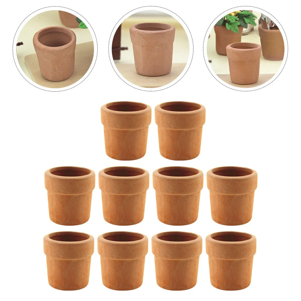 12 Pcs House Flower Pot Miniature Adornment Pots Flowerpot Decor DIY Lovely Planter Statue Ceramics Decoration