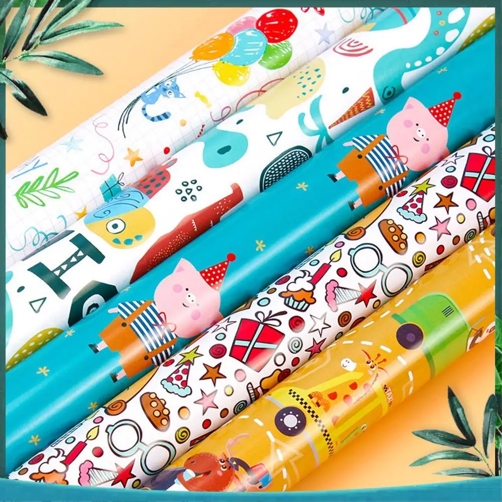 (NEW) 10Pcs Wrapping Paper Sheets For Kids,Birthday Party Wrapping Paper Gift Wrap Papers,Present Gift Wrapping Paper