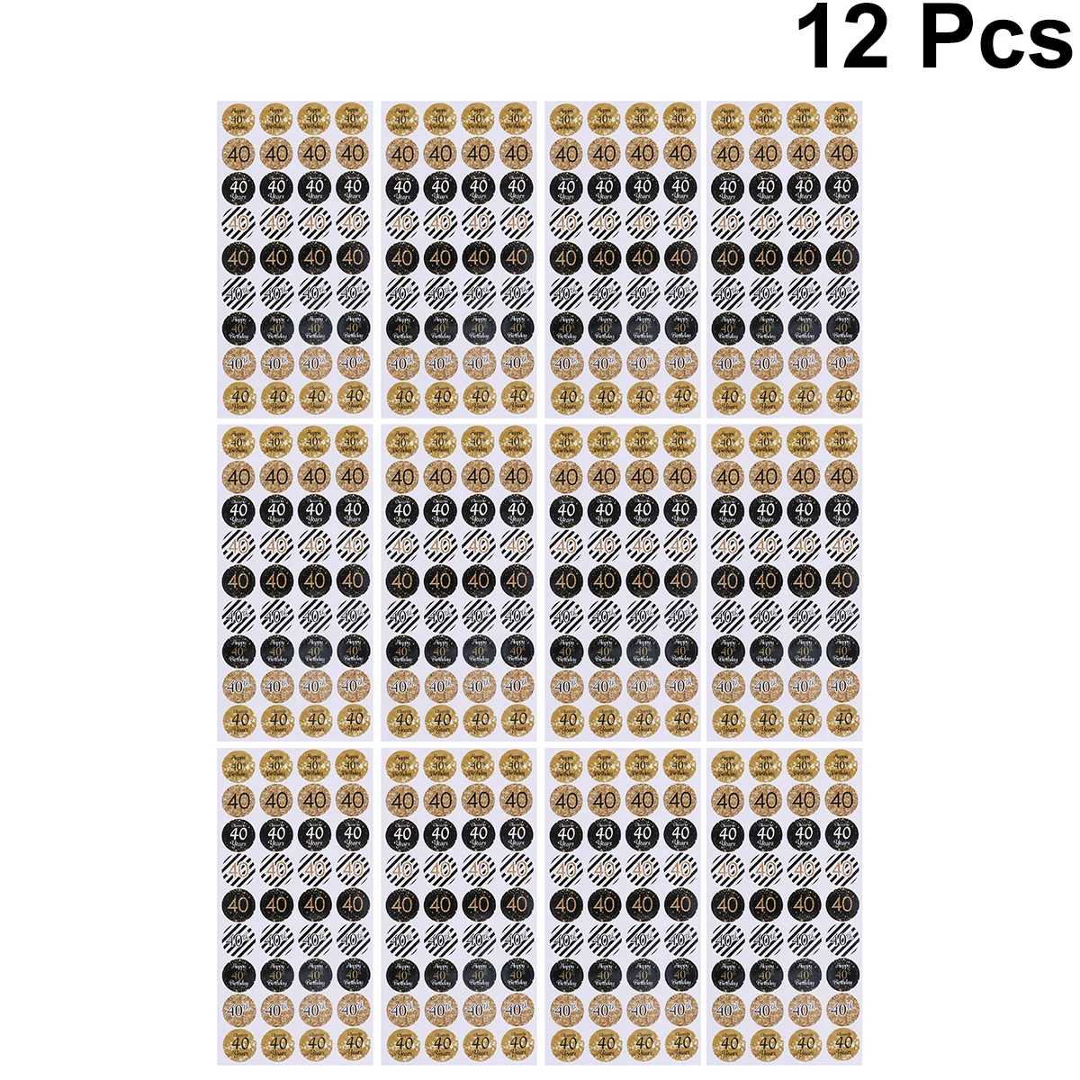 432 Pcs Birthday Party Stickers Gift Packing Decals Round Paper Sealing Creative Fun Atmosphere Decorative