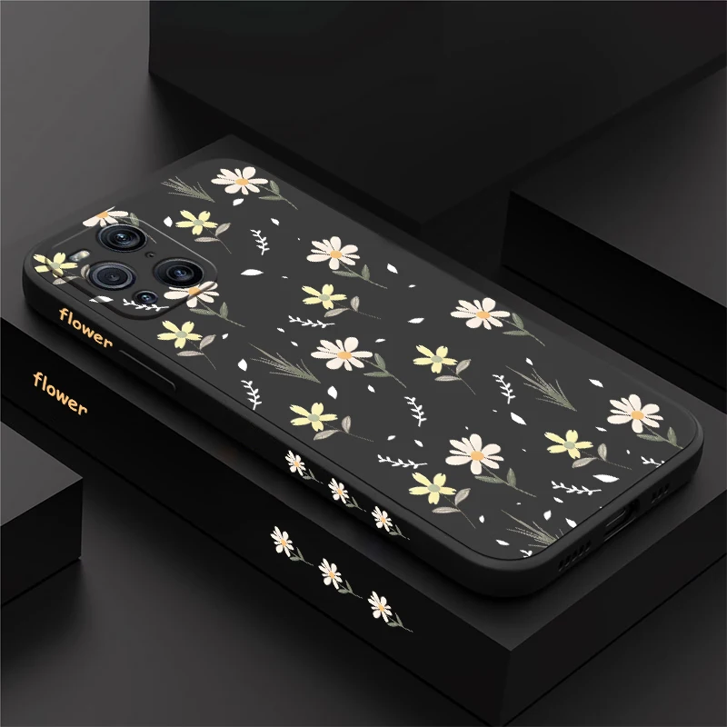 Case For OPPO F7 F9 F11 F21 F15 F17 F19 F19S Pro Scattered Daisies Flowers Soft Silicone Shockproof Bumper Back Phone Cover Capa