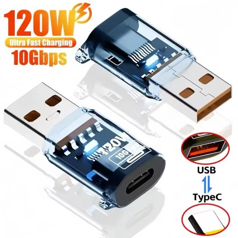 10Gbps OTG USB 3.2 To Type C Adapter 120W Fast Charging USB C Converter OTG For Xiaomi Samsung PC Tablet Audio/Data Transfer otg