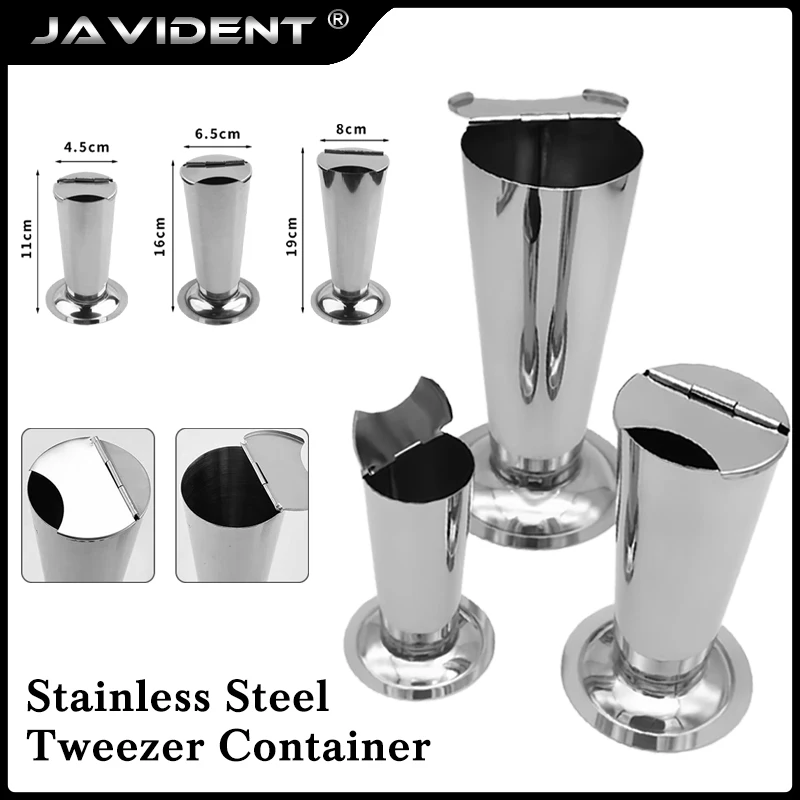 1Pcs Dental Stainless Steel Forceps Holder, Heavy-Duty with Lid, Dental Supplies, Conical Design, Bubble-Style Forceps Holder