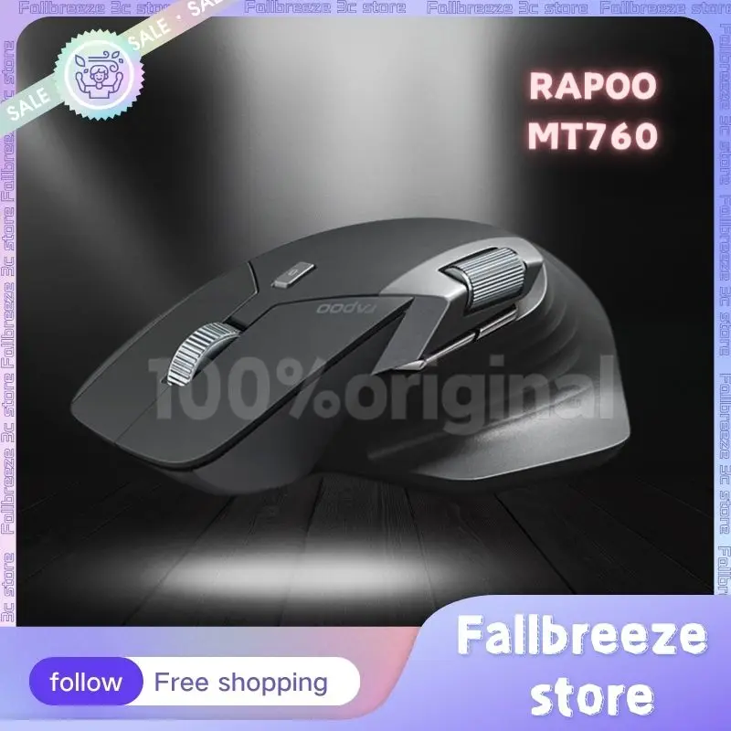 Rapoo MT760 3Mode Gamer Mousee 2.4G Wireless Bluetooth Mouse Mute Lightweight Mouse Office E-sport Gaming Mice For Windows Gift