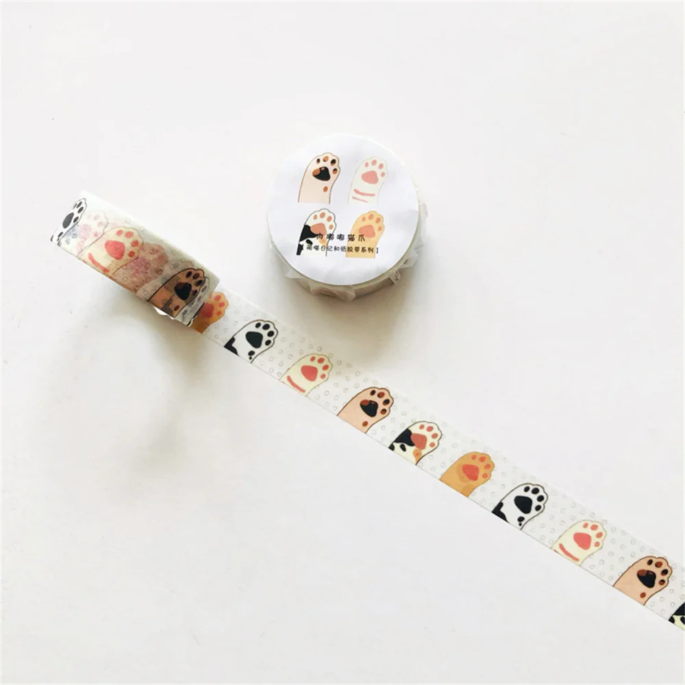 1/2/3PCS Cute Kawaii Adorable Cat Adhesive Paper Washi Masking Scrapbooking Stick Label