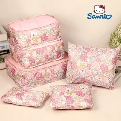 Miniso Sanrio Storage Box Kawaii Travel Waterproof Storage Bag Clothing Hat Makeup Underwear Home Organization Cute Folding Box