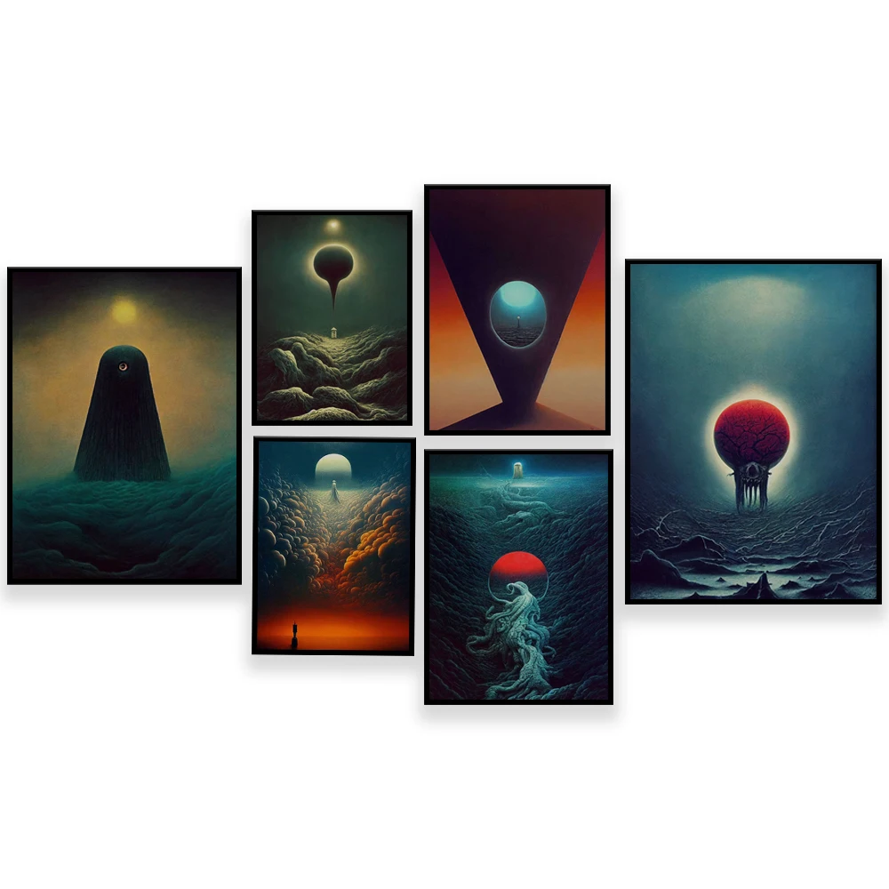 ملصق Zdzislied Beksiansk، مطبوعات Beksinski، الفن البولندي، مطبوعات فنية سريالية، ديكور فني جداري قوطي للمنزل، مطبوعات فنية داكنة