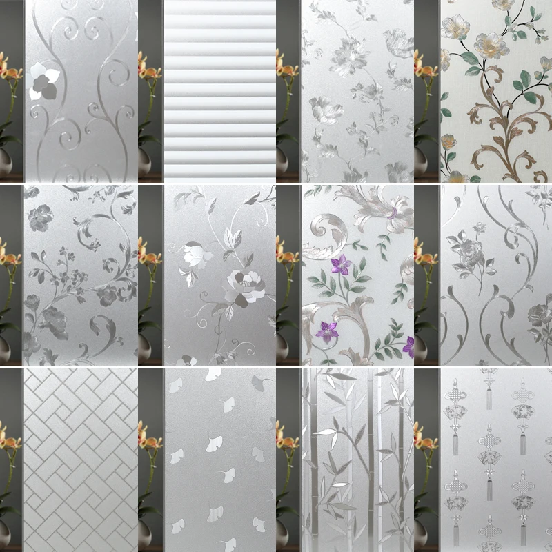 Window Film Privacy 3D Decorative Window Vinyl Static Cling  Sticker Non-Adhesive Stained Removable Glass  Decals