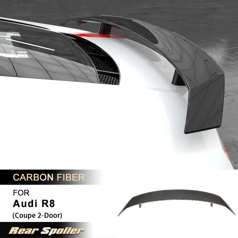 Car Rear Trunk Spoiler Wings for Audi R8 Coupe 2-Door 2016-2018 Racing Rear Spoiler Boot Lid Wing Lip Accessories Carbon Fiber