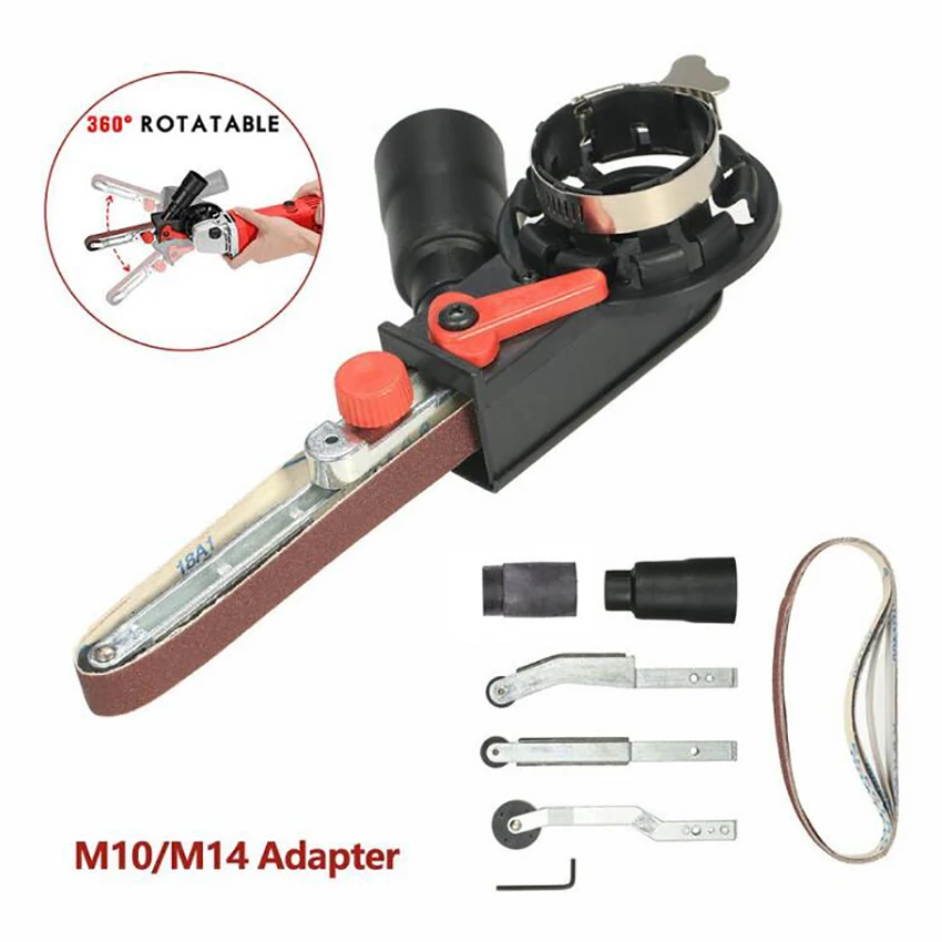 Sanding Belt Adapter Head M10/M14 Changed Angle Grinder into Sander Sanding Machine Power Tool Parts Angle Grinder Attachment