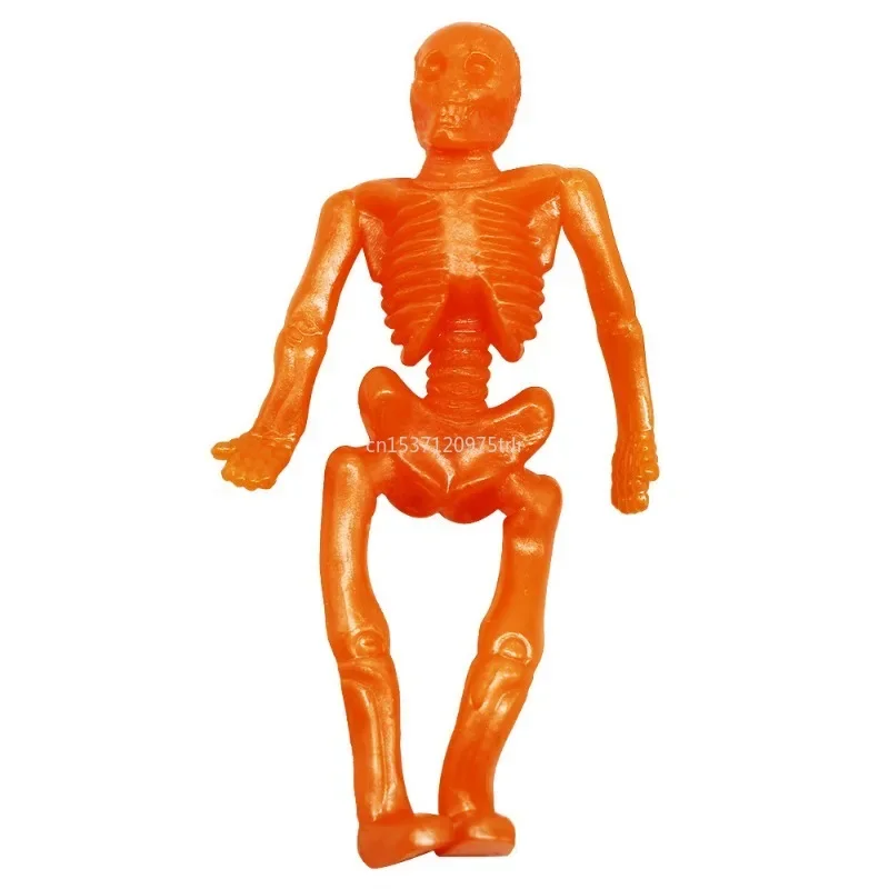 Stretchable Skeleton Man Party Favors for Kids TPR Soft Rubber Zombie Horror Doll Stress Relief Toy Halloween Gifts Fidget Toys