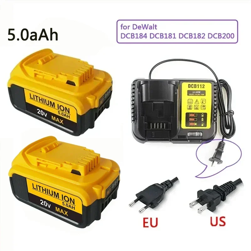 Bateria original 20v para 20v 5.0ah bateria de íon-lítio de substituição para dewalt dcb609 DCB547-XJ dcb200 baterias de ferramentas elétricas