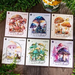 10 pcs Cute Mushroom Stickers pack Decorative Stick Labels Creativity window Adhesive Diy Sticke junk journal supplies