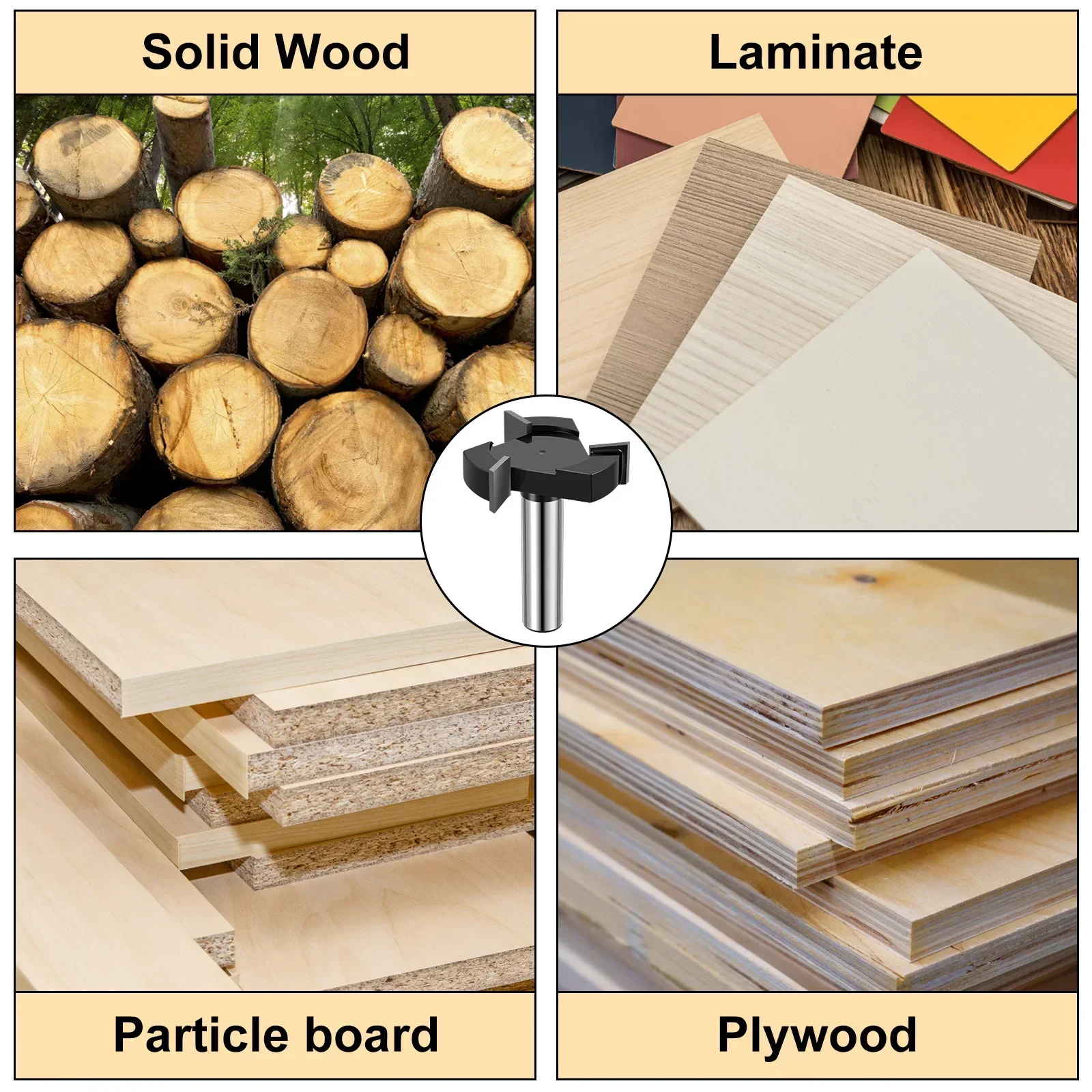 1/2inch Shank CNC Spoilboard Surfacing Router Bit Carbide 3-Wing Woodworking Slab Flattening Router Bit Professional Wood Planer