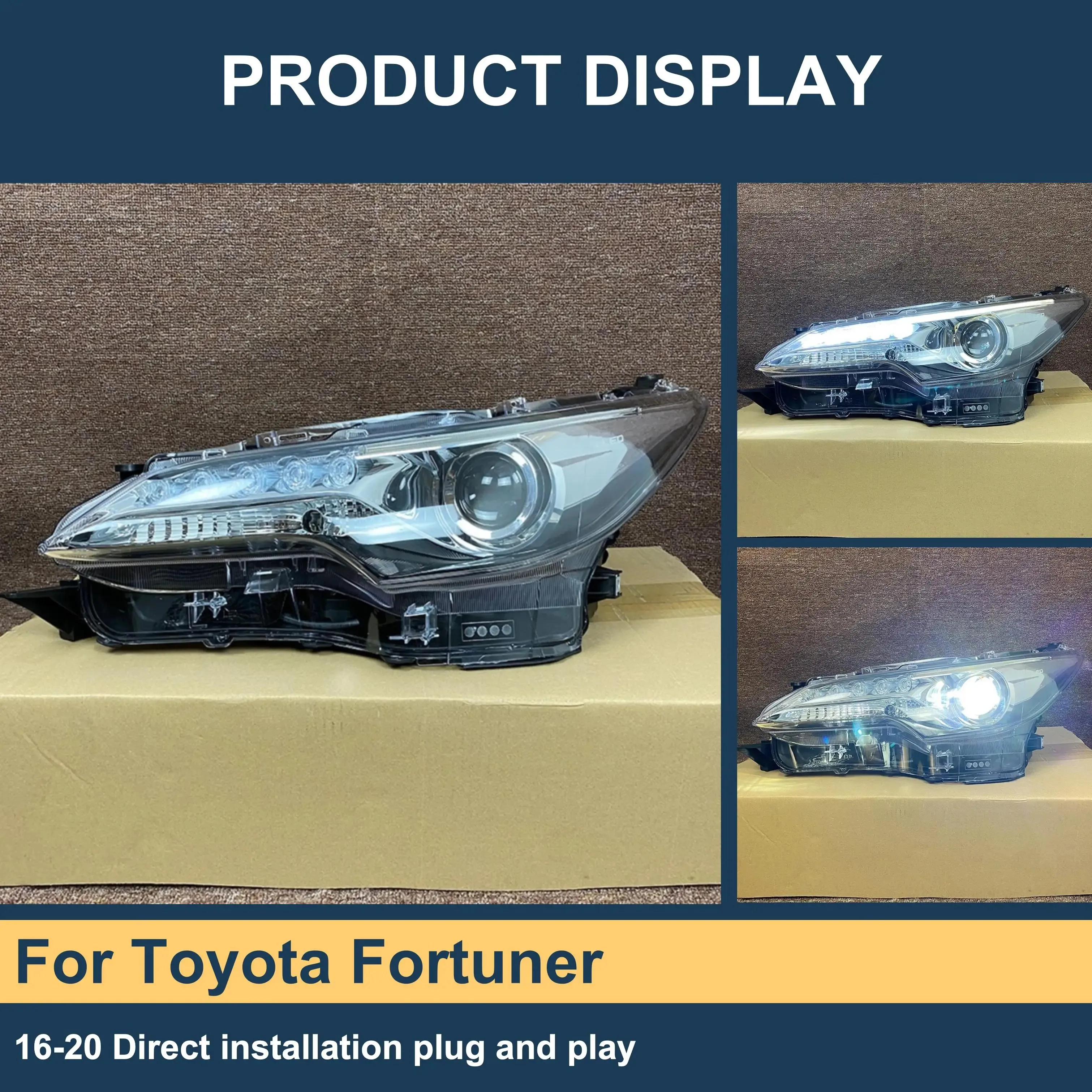Custom Auto Parts LED Headlight For Toyota Fortuner 2016-2020 Headlights For Car