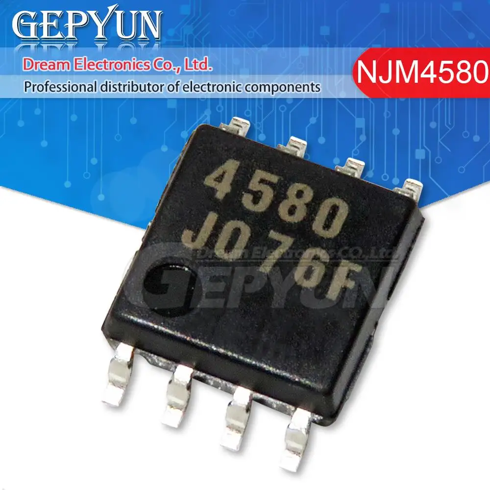 10PCS NJM4580M JRC4580 SOP 4580D SOP8 4580 SOP-8 Dual Operational Amplifier In Stock