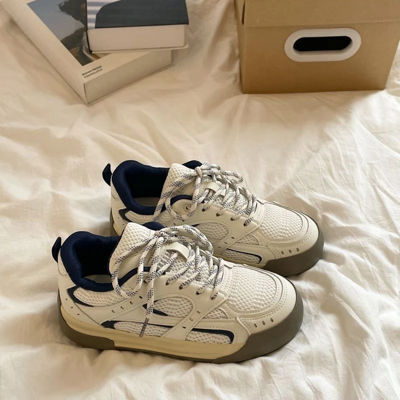 

Women's Stylish Mesh Thick Sole Classic Sneakers 2025 Spring Autumn New Height Increasing Casual Retro Chunky Dad Shoes