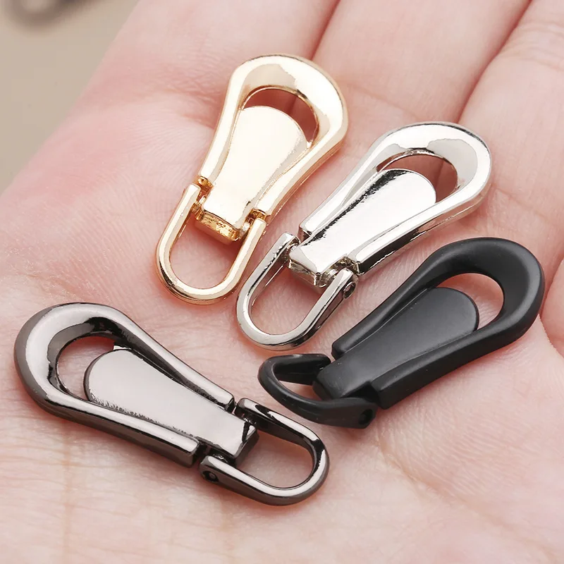 2pcs 42.5/32mm Universal Zipper Puller Repair Kit Replacement Zip Slider Zipper Pulls Fixer for Jackets Luggage Bag Shoes Sewing