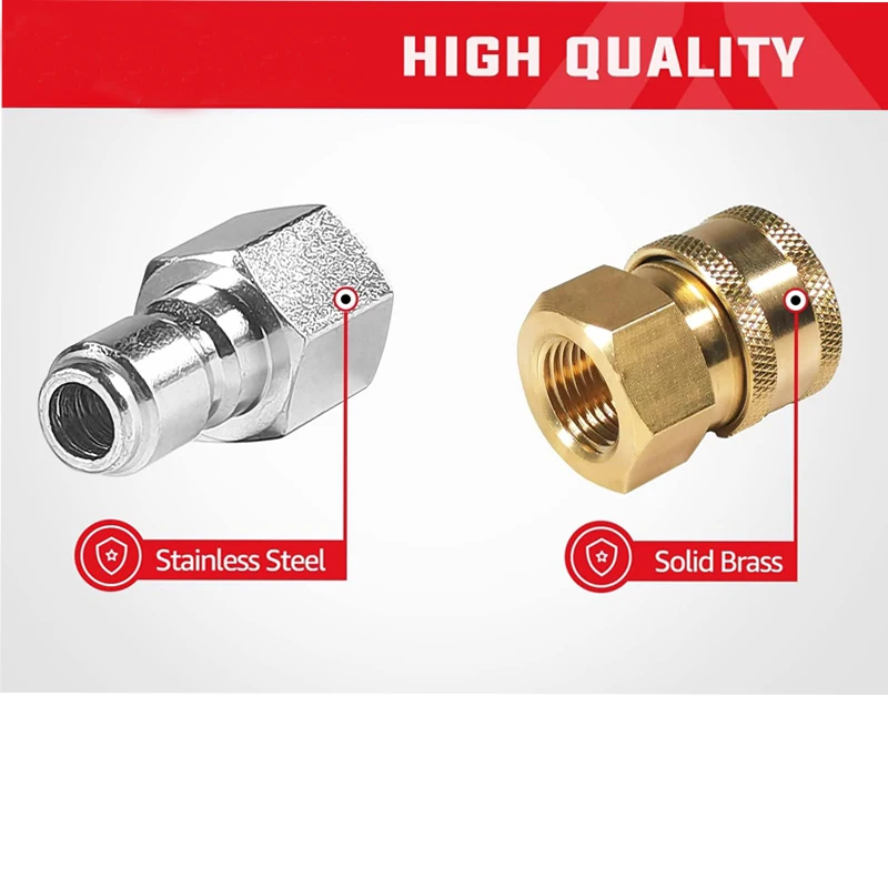 محول غسالة الضغط بوصة ، طقم توصيل سريع ، قابس نحاسي سريع للإناث لمعظم معدات غسالة الضغط ، رطل لكل بوصة #3